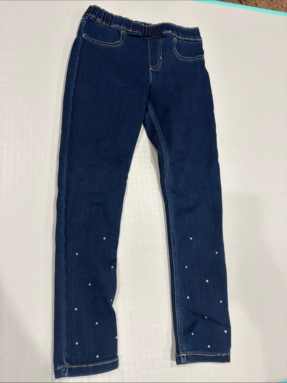 Carter's Dark Blue Skinny Jeans with Rhinestone Dots